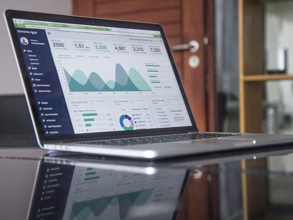 A team reviewing FlowGrid analytics on a laptop